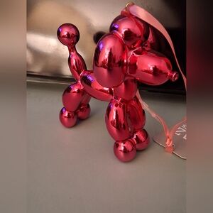 Pink Metallic Balloon Dog Sculpture Christmas Tree Ornament NWT